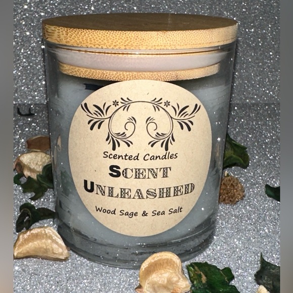 WOOD SAGE SEA SALT, SCENT UNLEASHED LLC, LUXURY HAND POURED SCENTED CANDLES - Picture 1 of 4